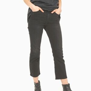 Topshop Moto Dree Cropped Kick Flare Jeans in Distressed Black Size 30 NWT